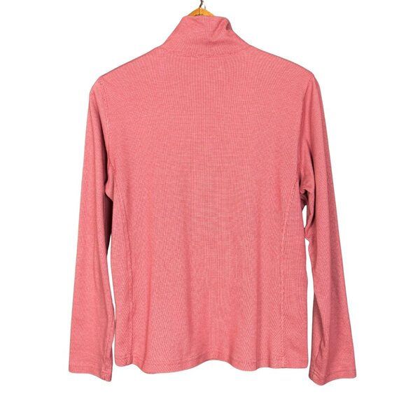 Woolrich Pink Quarter Zip Long Sleeve Top Outdoor Hiking Layer Medium - Picture 5 of 7